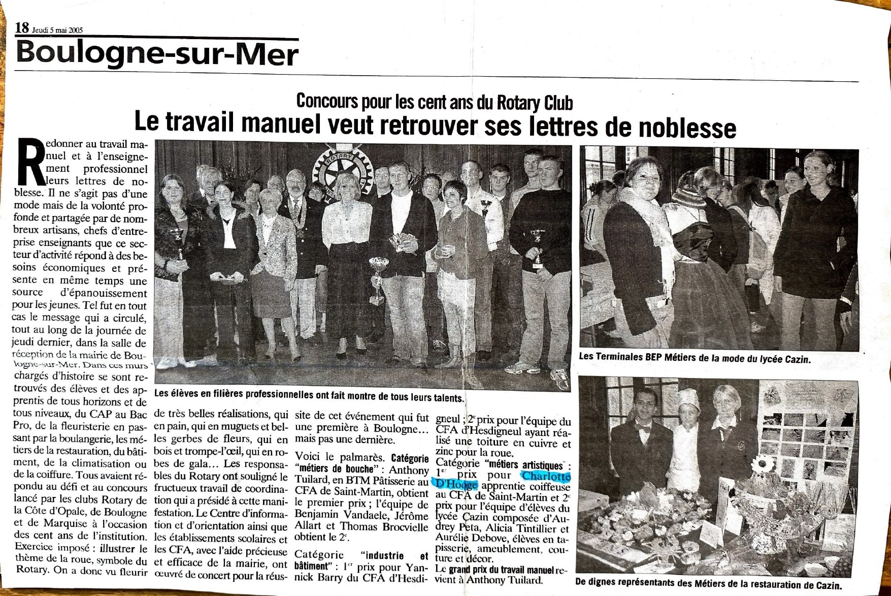 Concours — Rotary / Métiers